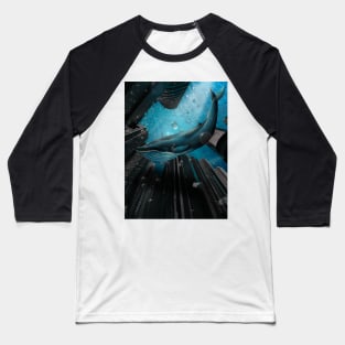 Blue whale in the ocean Baseball T-Shirt